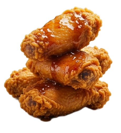 Stack of juicy glazed chicken wings
